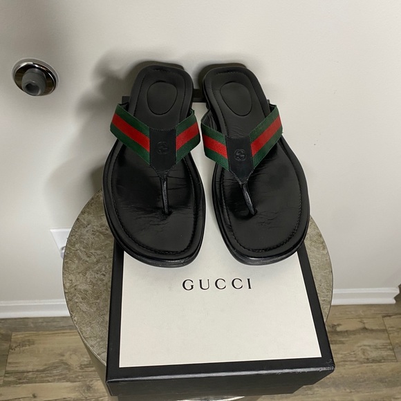 web and leather thong sandal